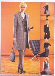 3328 LINED JACKET, VEST, PANTS, SKIRT PATTERN 12-16